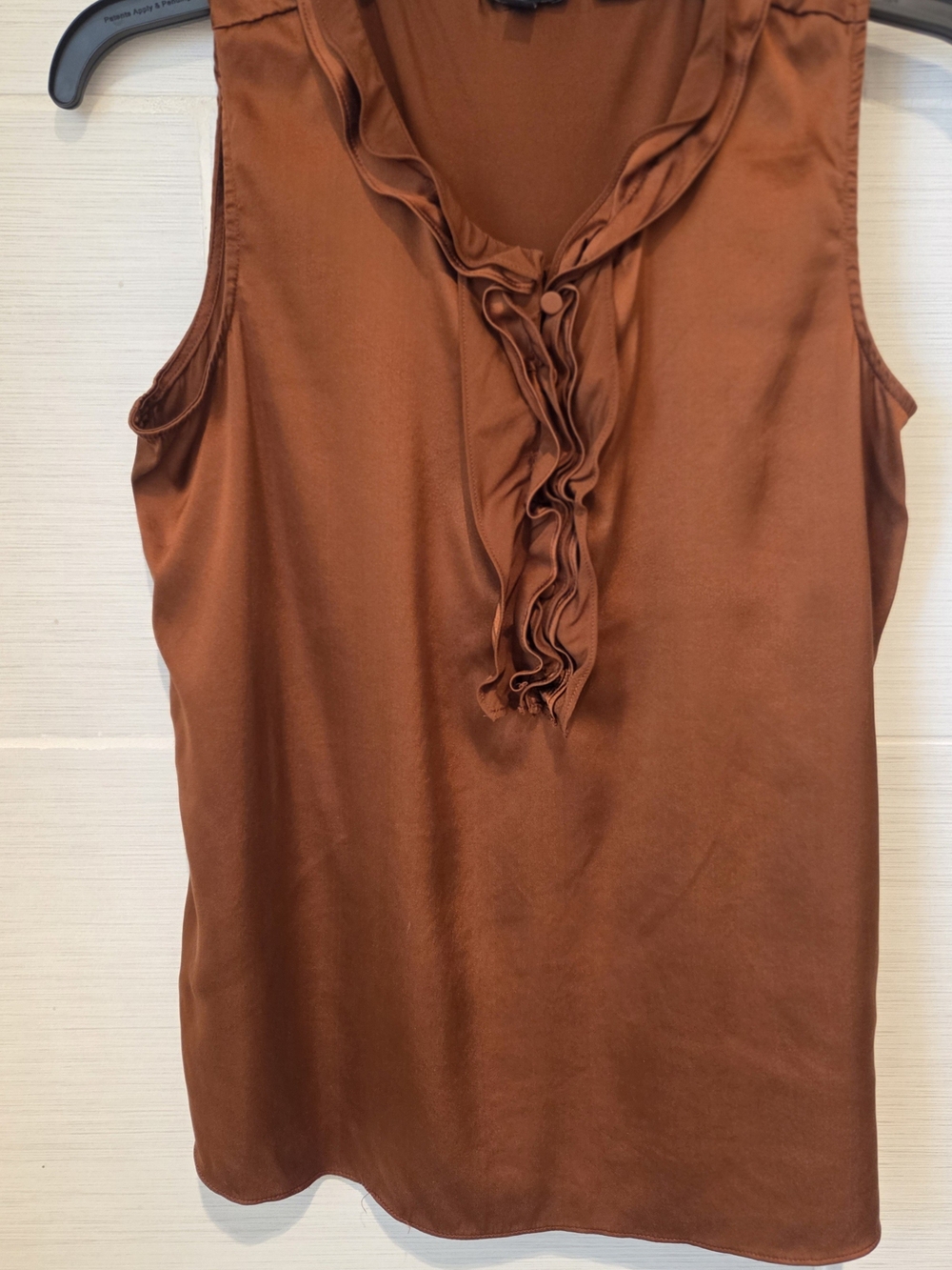Talbots Rust Ruffle-Front Sleeveless Camisole Size 2 - Picture 3 of 8